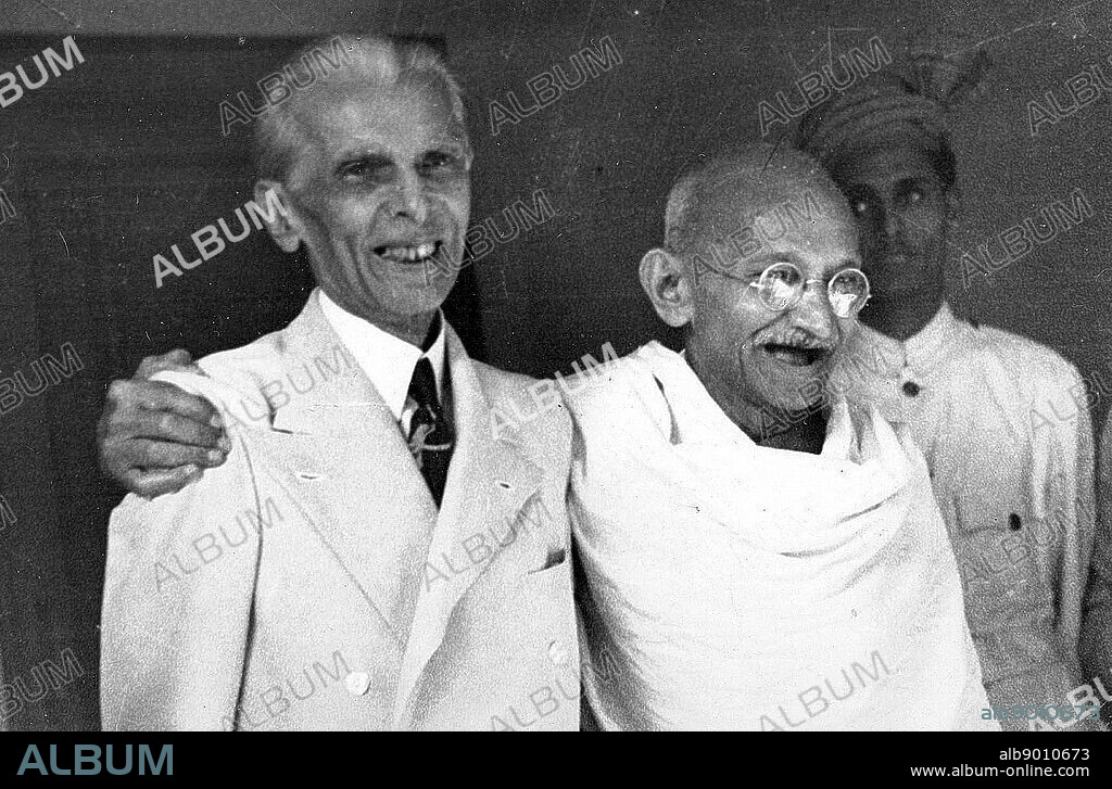 Muhammad Ali Jinnah (1876 1948) lawyer, politician, and the founder of Pakistan. with Mahatma Gandhi in 1946. Jinnah served as leader of the All-India Muslim League from 1913 until Pakistan's creation on 14 August 1947, and then as Pakistan's first Governor-General until his death. Mohandas Gandhi (1869 1948) was the preeminent leader of the Indian independence movement in British-ruled India.