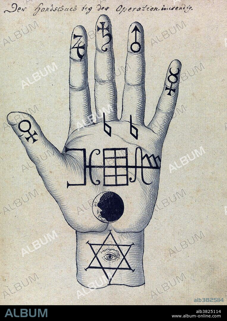 Cabala may refer to one of several systems of mysticism. A sigil is a symbol used in magic. The term has usually referred to a type of pictorial signature of a demon or other entity; in modern usage, especially in the context of chaos magic, it refers to a symbolic representation of the magician's desired outcome. Image appeared in an 18th century demonology book showing various demon figures, as well as magic and cabbalistic signs. The full Latin title of Compendium rarissimum totius Artis Magicae sistematisatae per celeberrimos Artis hujus Magistros, roughly translates to "A rare summary of the entire Magical Art by the most famous Masters of this Art". The bulk of the illustrations depict a varied bestiary of grotesque demonic creatures up to all sorts of appropriately demonic activities, such as chewing down on severed legs, spitting fire and snakes from genitalia, and parading around decapitated heads on sticks. Written in German and Latin, on white, brown and grey-green paper, the book has been dated to around 1775, although the unknown author tried to pass it off as an older relic, mentioning the year 1057 in the title page.