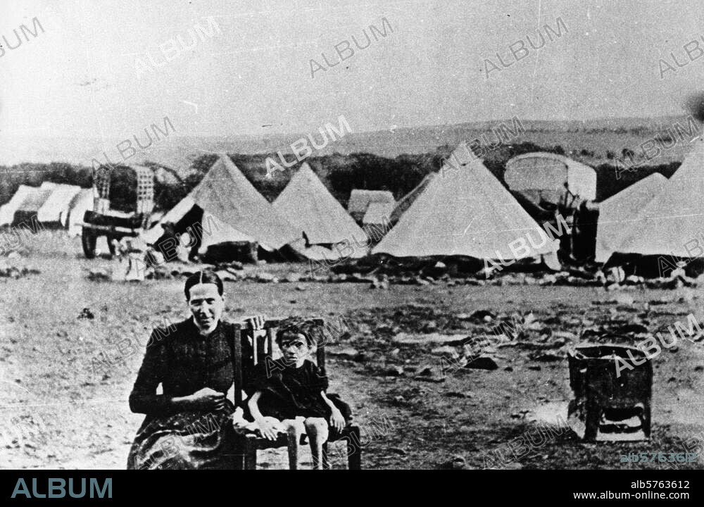 Südafrika: Burenkrieg 1899-1902. Einrichtung von Konzentrationslagern durch die Briten zur Internierung der Buren, ab Mai 1900. Frau mit Kind. Foto, undat.