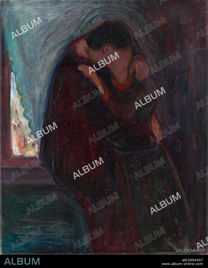 EDVARD MUNCH. The Kiss El Beso. Date/Period: 1897. Painting. Oil on canvas. 99x81 cm.