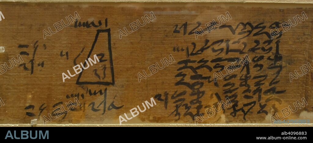 ANCIENT EGYPT. The Moscow Mathematical Papyrus (Golenishchev Mathematical Papyrus) Detail: 14th problem.