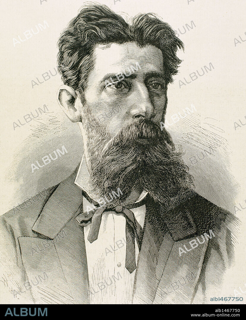 BRETON, Tomás (Salamanca,1850-Madrid,1923). Compositor español. De 1872 a 1876 dirigió la Unión Artística Musical. Fue maestro de coros y director del Teatro Real y profesor y director del Conservatorio de Madrid. Compuso nueve óperas. Grabado del siglo XIX.