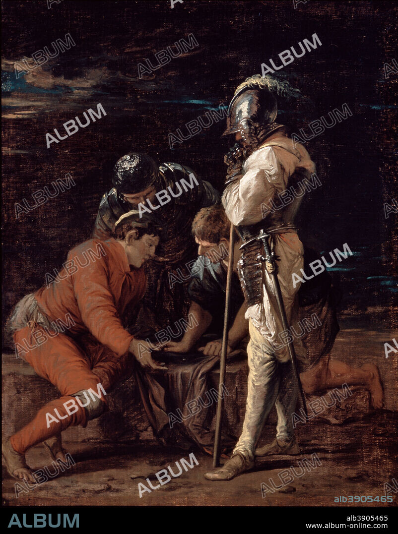 SALVATOR ROSA. Soldiers Gambling. Date/Period: Probably 1656-8. Painting. Oil on canvas Oil. Height: 771 mm (30.35 in); Width: 616 mm (24.25 in).