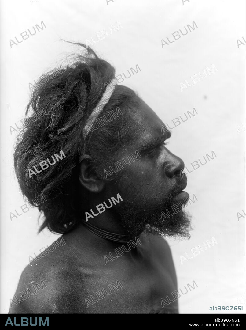 WALTER BALDWIN SPENCER AND FRANCIS J GILLEN. Young Anmatyerr man, Barrow Creek, Central Australia, 1901. Date/Period: 1901. Image. Glass plate negative Glass plate negative. Height: 160 mm (6.29 in); Width: 120 mm (4.72 in).