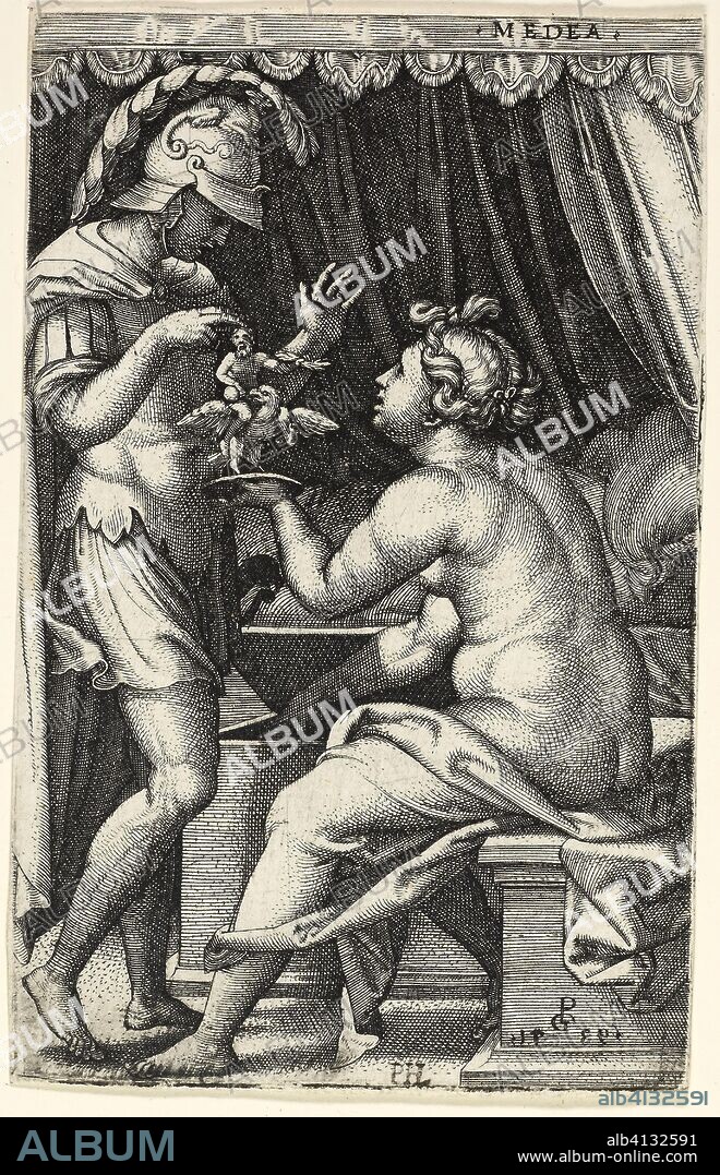 MASTER I. B.. Jason and Medea. Master I.B.; German, died 1525/30. Date: 1525-1530. Dimensions: 118 x 74 mm (sheet). Engraving in black on paper. Origin: Germany.