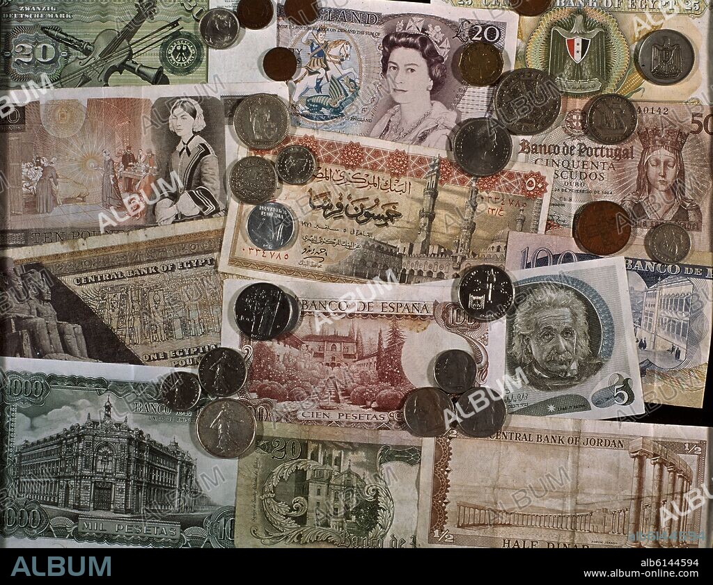 BILLETES Y MONEDAS DE VARIOS PAISES.