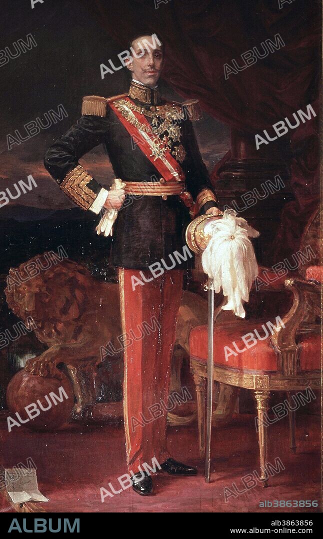 ALFONSO XIII. REY DE ESPAÑA . MADRID 1886 / 1941. " ALFONSO XIII CON UNIFORME DE CAPITAN GENERAL . OLEO DE JOSE GARNELO. PALACIO REAL . ARANJUEZ / PATRIMONIO NACIONAL. SFGP / © KORPA.