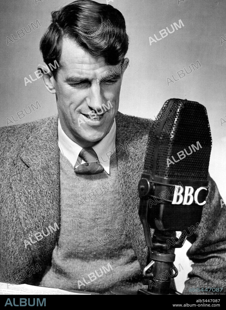 Sir Edmund Hillary K.B.E., New Zealander and conqueror o1 Everest, who will speak immediately; before H.M. the Queen in the traditional BBC programme of greetings from the British Commonwealth and Empire on Christmas Day, 1953. Sir Edmund Hillary yesterday criticised the Nepalese Government's attitude to his expedition to build a hospital for Sherpas near Mount Everest. December 11, 1953. (Photo by BBC).