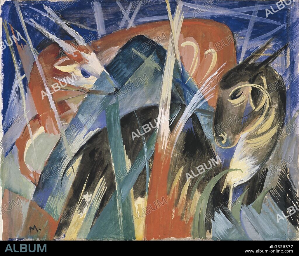 FRANZ MARC. Fable Animals I (Composition with animals I).