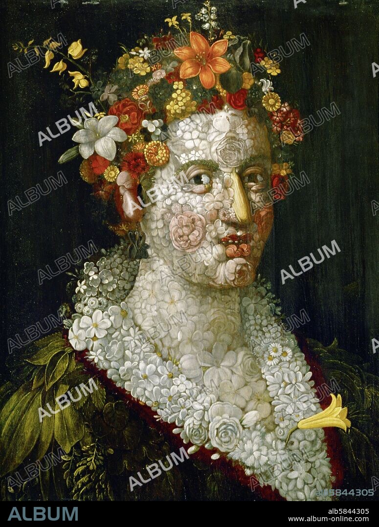 GIUSEPPE ARCIMBOLDO. Flora, 1591 Oil on wood 72,8 x 56,3 cm.