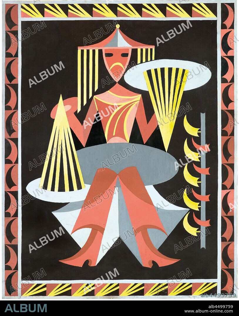 FORTUNATO DEPERO. Costume design for the ballet Le chant du rossignol (The Song of the Nightingale) by Igor Stravinsky.