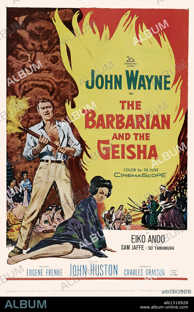 Poster de EL BÁRBARO Y LA GEISHA, 1958 (THE BARBARIAN AND THE GEISHA), dirigida por JOHN HUSTON. Copyright 20TH CENTURY FOX.