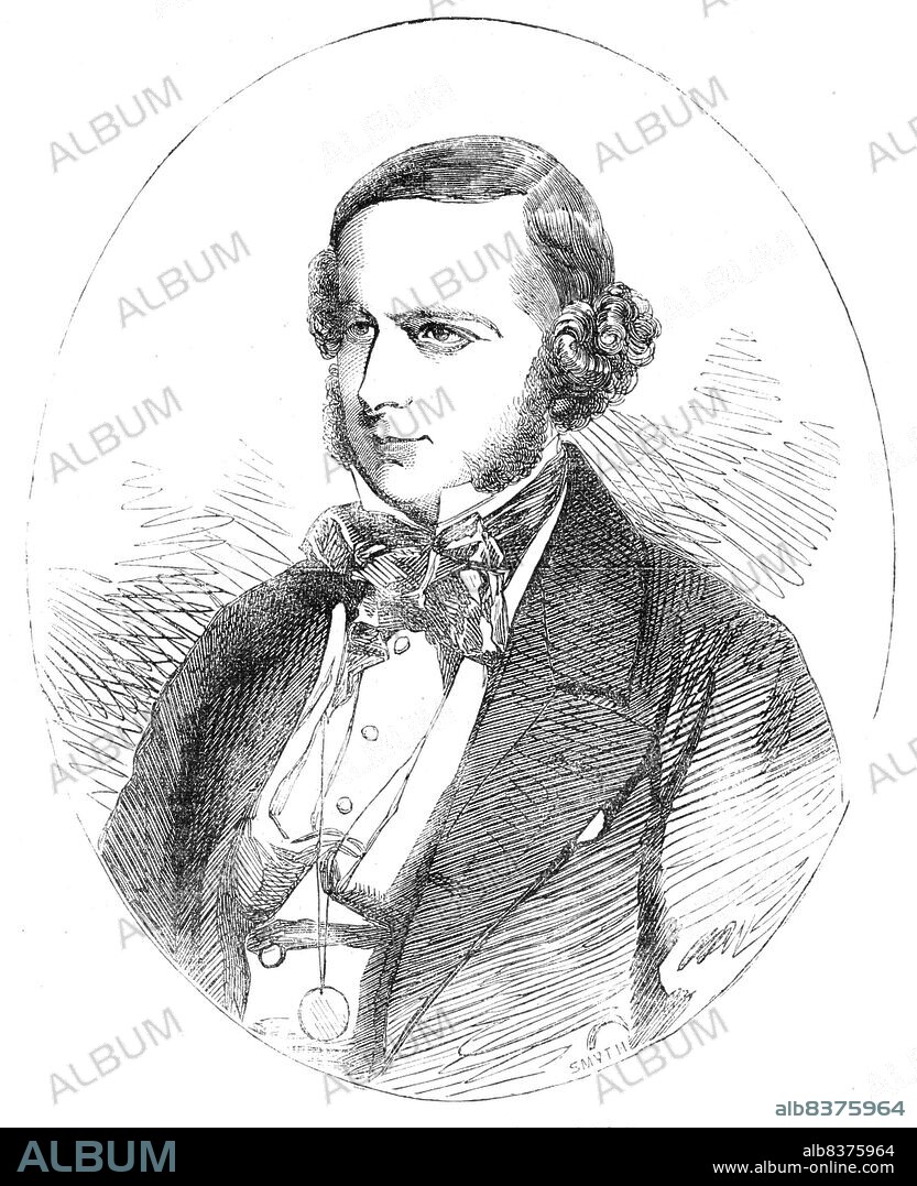 SMYTH. The Hon. F. Leveson-Gower, M.P., Seconder of the Address to Her Majesty, in the House of Commons - from a drawing by Baugniet, 1854. British politician and autobiographer Edward Frederick Leveson-Gower. 'At the general election of 1852 he successfully contested Stoke-upon-Trent, which seat he still retains...Mr. Gower is of decidedly Liberal principles, a friend of reform, a consistent supporter of progress, and an uncompromising Free-trader. It is believed that on Tuesday he made his maiden speech, though he has been so long a member of the House; and he was somewhat rewarded for his patient study of the arena by his success on this occasion. He spoke exceedingly well; and the compliment paid to him by Mr. Disraeli was universally regarded as well deserved'. From "Illustrated London News", 1854.