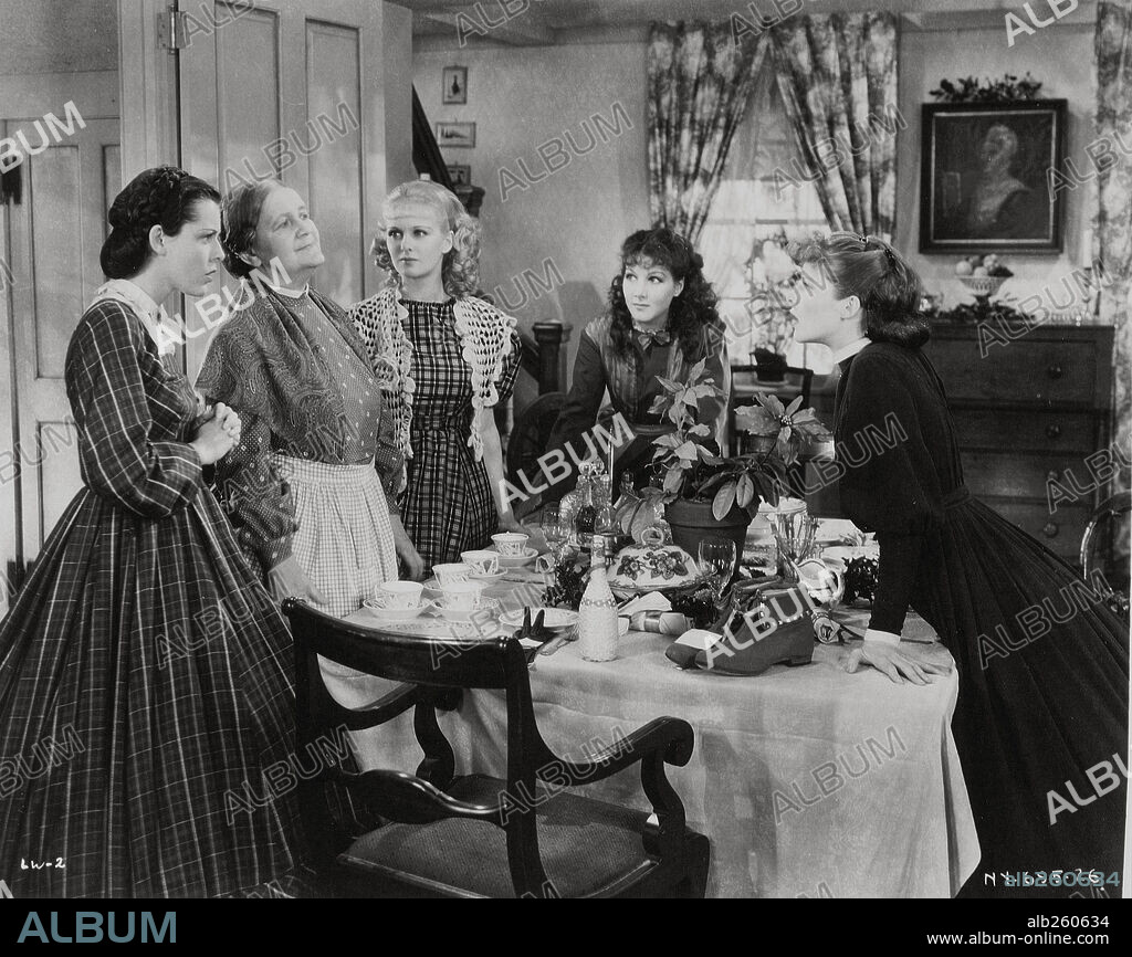 FRANCES DEE, JEAN PARKER, JOAN BENNETT and KATHARINE HEPBURN in LITTLE WOMEN, 1933, directed by GEORGE CUKOR. Copyright RKO.