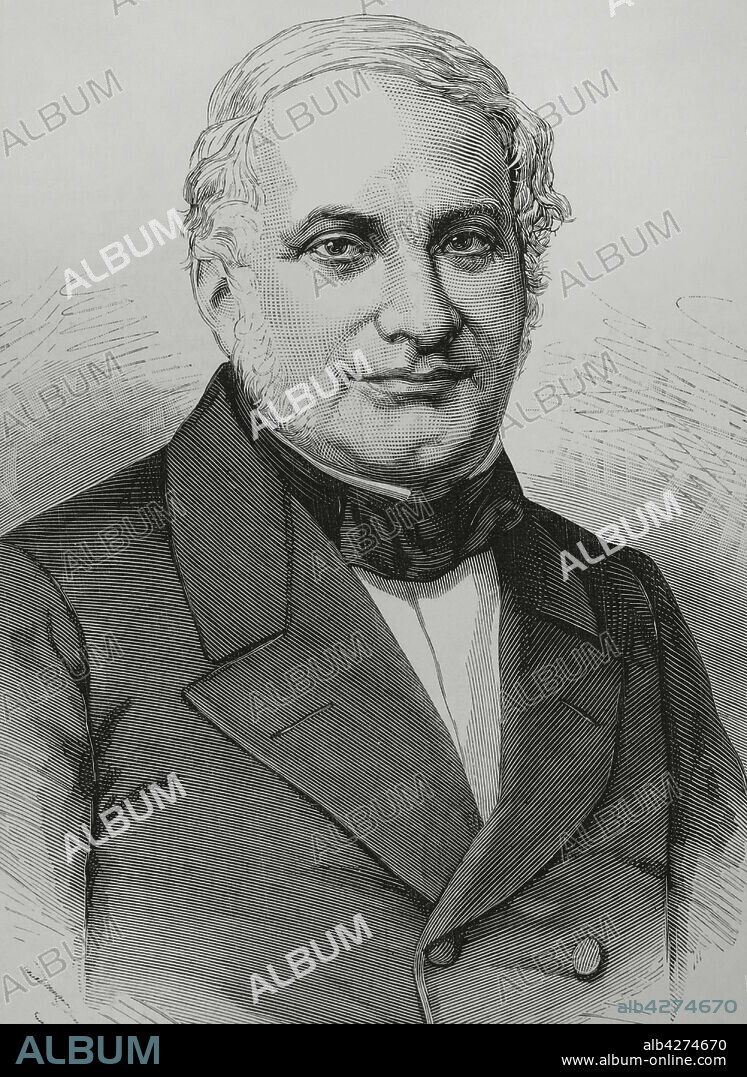 FéLIX BADILLO (1848-1895). SPANISH CARTOONIST y ILLUSTRATOR AND LITHOGRAPHER.. Alejandro Mon y Menéndez (Oviedo, 1801-Oviedo, 1882). Político y jurista español, ministro de Hacienda en varias ocasiones. Conocido por su reforma tributaria de 1845. Presidente del Consejo de Ministros en 1864. Dibujo por Badillo. Grabado. La Ilustración Española y Americana, 15 de noviembre de 1882.