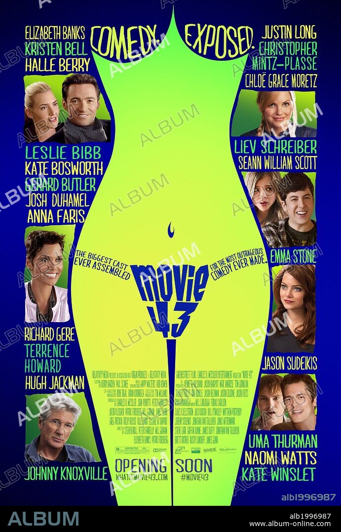 Poster of MOVIE 43, 2013, directed by ELIZABETH BANKS and STEVEN BRILL. Copyright GREENESTREET FILMS.