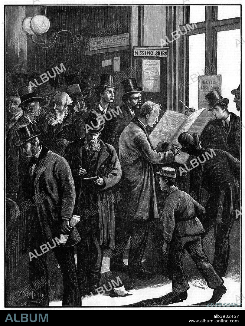 Scene at Lloyd's, London, 1877. From The Illustrated London News (20 January 1877).