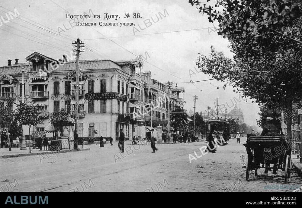 Rostow am Don (Rußland), Bolschaja Sadovaja Straße. Straßenbild. Foto, um 1900.