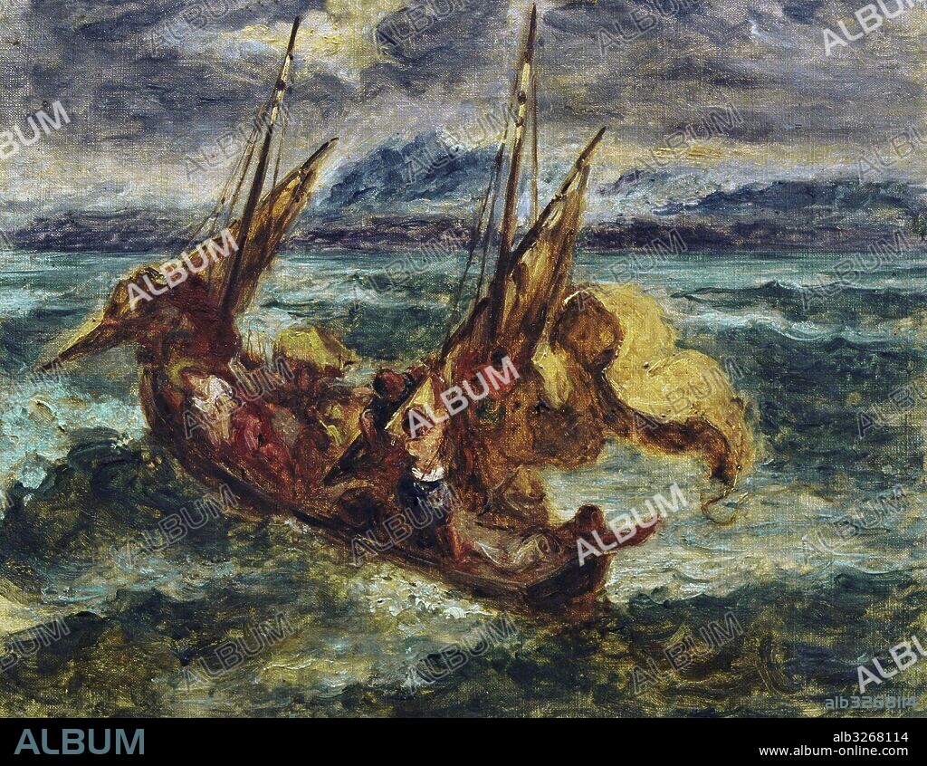 Eugene Delacroix (1798-1863). French painter. Christ on the Sea of Galilee, ca.1854. National Museum. Stockholm. Sweden.