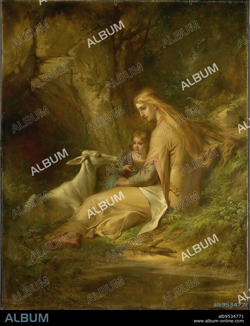 GEORGE FREDERICK BENSELL. St. Genevieve of Brabant in the Forest. oil on canvas. Date: 1860s.