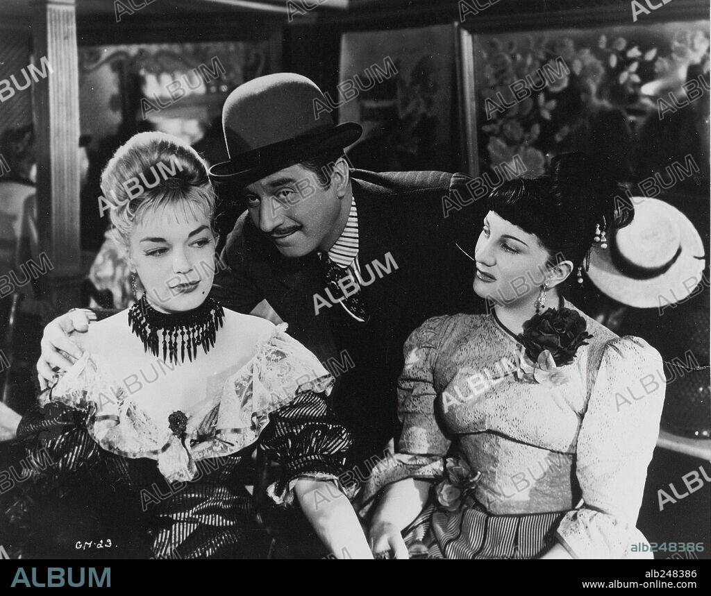 CLAUDE DAUPHIN, DOMINIQUE DAVRAY and SIMONE SIGNORET in GOLDEN HELMET, 1952 (CASQUE D'OR), directed by JACQUES BECKER. Copyright SPEVA FILMS/PARIS FILM.