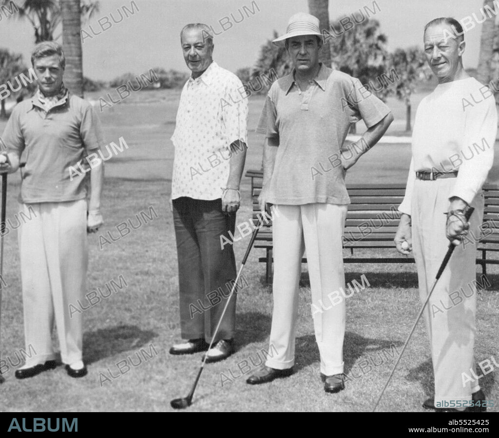 Duke of Windsor Heads Foursome:The Duke of Windsor begins a foursome with three friends from Nassau at the Seminole Club in Palm Beach. Left to right The Duke, J. Gordon Douglas, Milton W. Holden, and Colonel Latham R. Reed. The Duke and Duchess are in Palm Beach on their second visit to the United States together. June 26, 1941. (Photo by ACME).