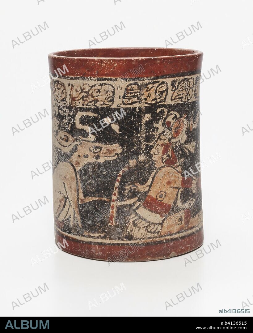 Vessel. Late Classic Maya; Mexico or Guatemala. Date: 600 AD-800 AD. Dimensions: 13 x 16.2 cm (5 1/8 x 6 3/8 in.). Ceramic and pigment. Origin: Mexico.