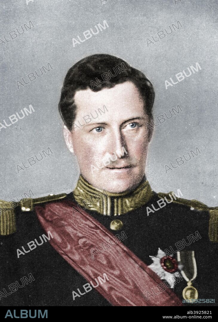 Albert, King of Belgium, First World War, 1914. King Albert I of Belgium (1875-1934). Illustration from The Great War by HW Wilson, Vol I, (London, 1914). (Colorised black and white print).