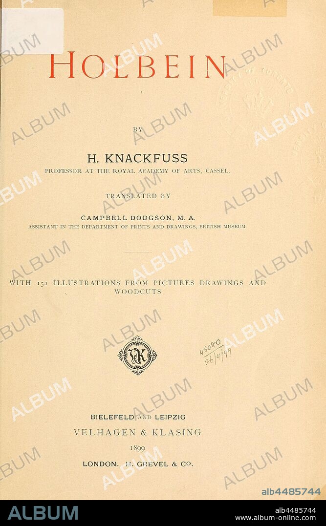 Holbein : Knackfuss, H. (Hermann), 1848-1915.