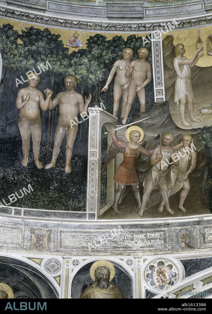 GIUSTO DE' MENABUOI. Adam and Eve   c. 1376/1378   Giusto di Giovanni Menabuoi (op. 1363-d. 1393/ Italian)   Fresco   Baptistry of the Cathedral, Padua, Italy.