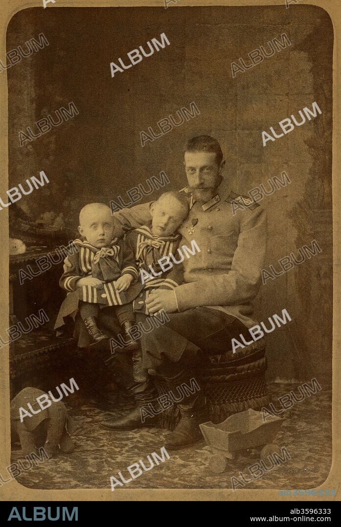 CHARLES BERGAMASCO (KARL). Grand Duke Constantine Constantinovich of Russia with sons, John Konstantinovich and Gabriel Konstantinovich.