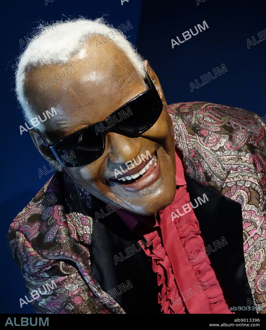 Waxwork statue of Ray Charles Robinson (1930 - 2004), known professionally as Ray Charles, was an African-American singer-songwriter, musician, and composer. Among friends and fellow musicians he preferred being called "Brother Ray." He was often referred to as "The Genius." Charles was blind from the age of seven.