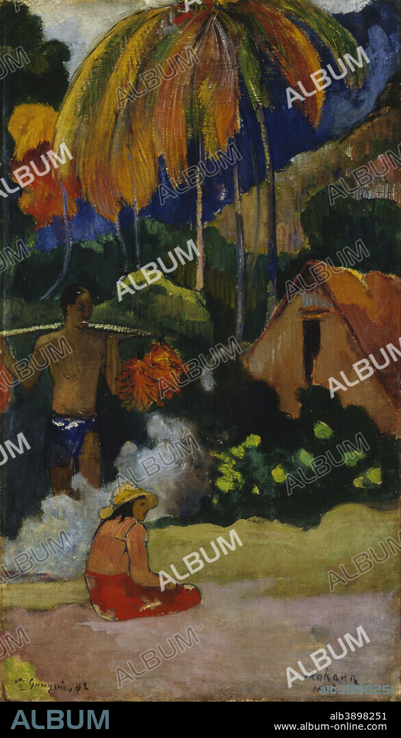 PAUL GAUGUIN. Landscape in Tahiti. Date/Period: 1892. Painting. Oil on canvas. Height: 54.5 cm (21.4 in); Width: 31 cm (12.2 in).