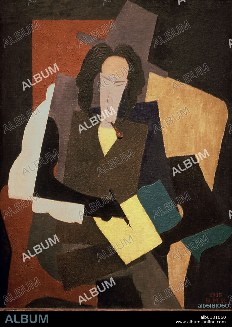DIEGO RIVERA. 'Retrato de Ilya Ehrenburg', 1915, Óleo sobre lienzo.
