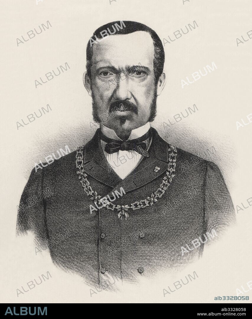 Ramón María Narváez Campos (1800-1868), general y político español isabelino. Grabado de 1880.