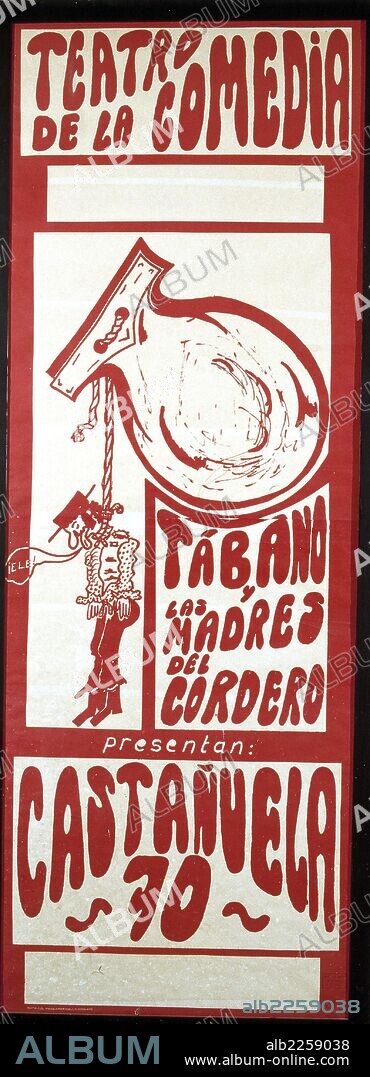 TEATRO. GRUPO TABANO. CARTEL DE LA COMPAÑIA DE TEATRO TABANO , PARA LA OBRA " CASTAÑUELA 70 ".