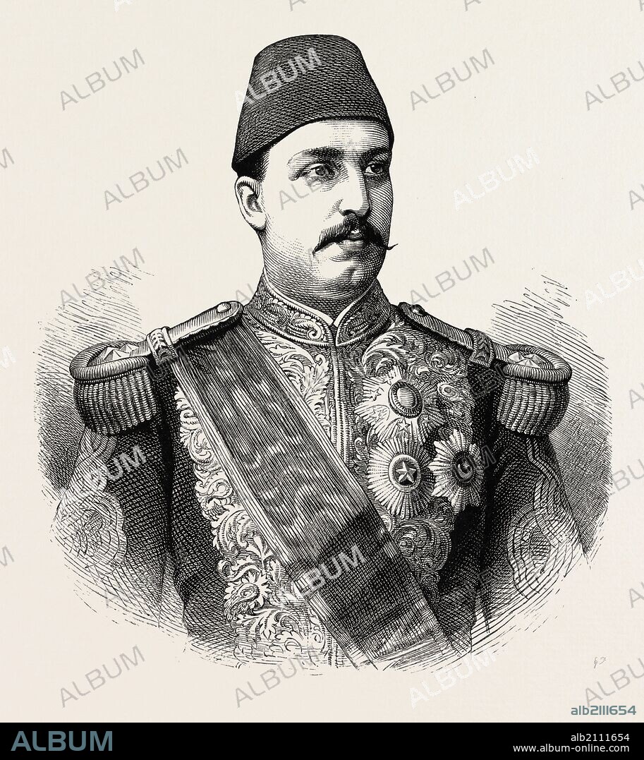 THE KHEDIVE TAWFEEK. Egypt, engraving 1879. HH Muhammed Tewfik Pasha, Tawfiq of Egypt, 30 April or 15 November 1852 – 7 January 1892, was Khedive of Egypt and Sudan between 1879 and 1892, and the sixth ruler from the Muhammad Ali Dynasty.