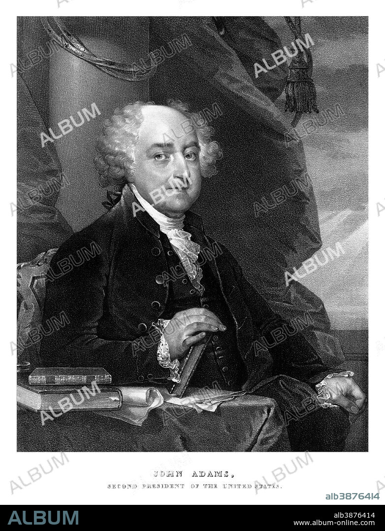 Digitally restored print of John Adams. John Adams was an American Founding Father, Continental Congress Delegate, Vice-President, and President. He was one of the most influential people in the history of the United States of America. Adams' son John Quincy Adams was the sixth U.S. President. John Adams died July 4, 1826, on the same day as his friend and contemporary Thomas Jefferson.