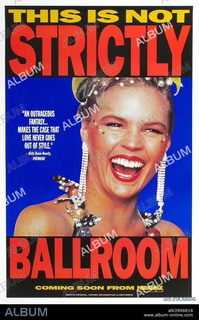 Poster de EL AMOR ESTÁ EN EL AIRE, 1992 (STRICTLY BALLROOM), dirigida por BAZ LUHRMANN. Copyright MIRAMAX.