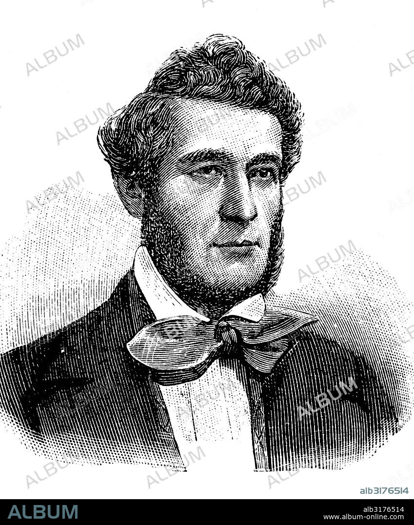 Johann gustav wilhelm moritz heckscher, 1797 - 1865, a german lawyer and politician, wood engraving, about 1880.