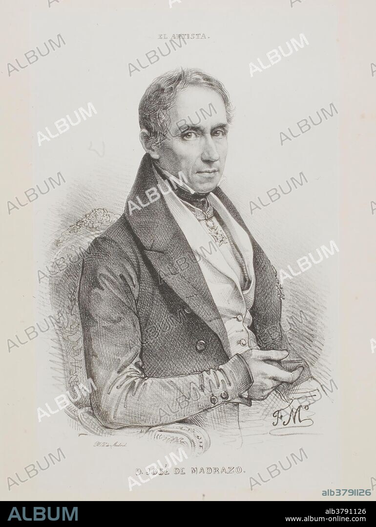Federico de Madrazo y Kuntz / 'The painter José de Madrazo, father of the artist'. 1835. Crayon lithography on ivory paper.