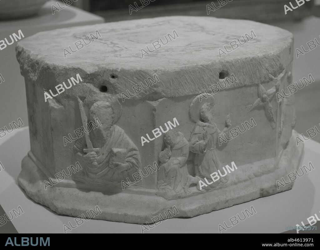 Antonello Gagini (1478-1536). Escultor italiano. Pedestal con relieves de San Pablo y San Francisco. Mármol. Museo Nacional de Bellas Artes. La Valeta. Malta.