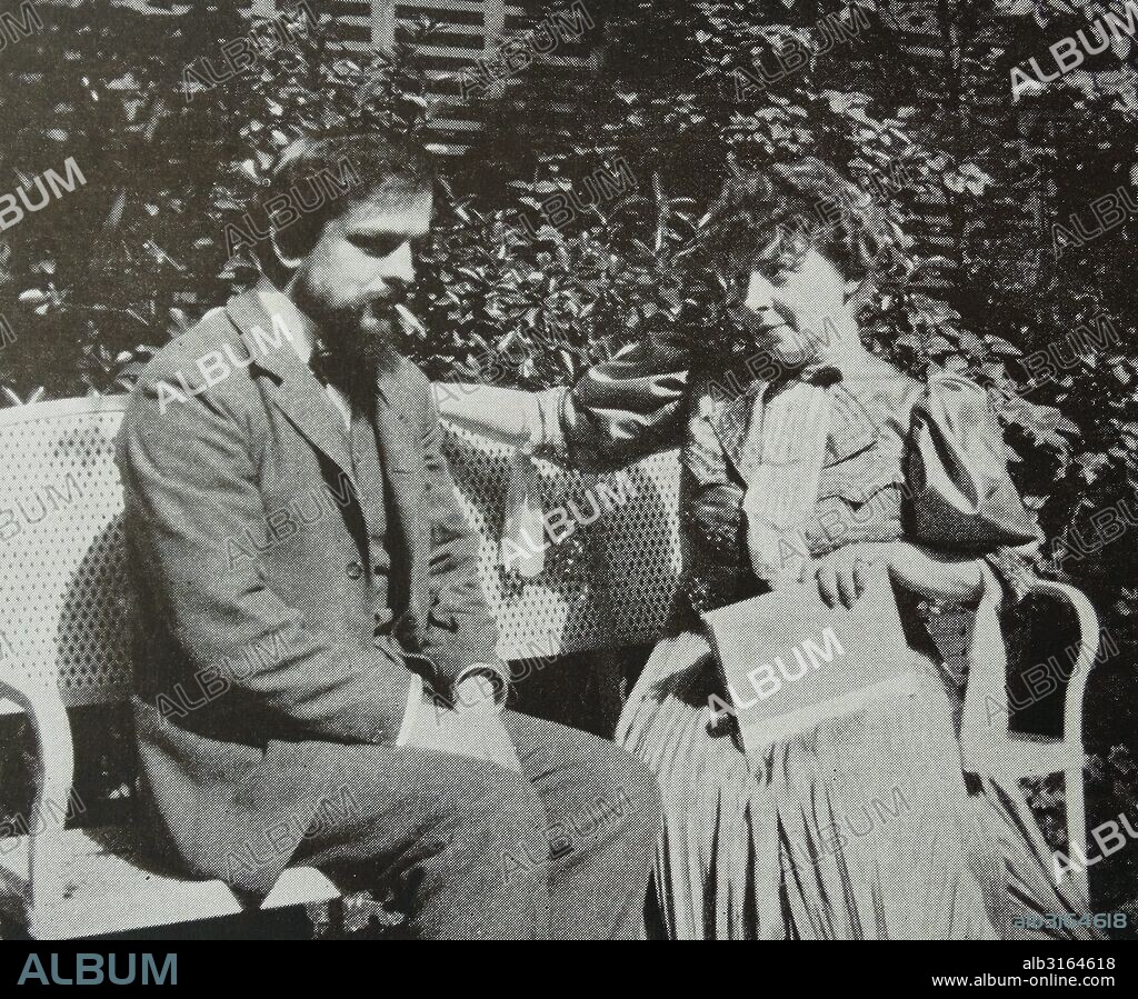 Claude Debussy, the french composer and his second wife, Emma Bardac.