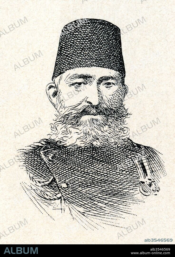 Ibrahim Edhem Pasha,1819–1893. Ottoman statesman of Greek birth and Grand Vizier of the Ottoman Empire. From Enciclopedia Ilustrada Segui, published c. 1900.
