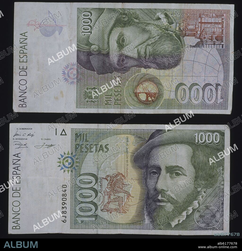 BILLETE DE MIL PESETAS - ANVERSO Y REVERSO.