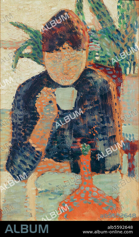 PAUL SIGNAC. Signac, Paul 1863-1935. "Woman drinking I" (Study for "The breakfast", the artist's mother), 1886-1887. Oil on wood, 25 × 15.8cm. I. str. 1035. Belgrade, National Museum.