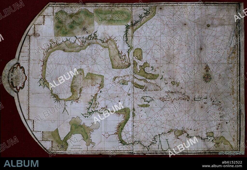 MOVOS ANTONIO. MAPA DE LA COSTA DE MEXICO, CUBA, HAITI Y REPUBLICA DOMINICANA - 1745.
