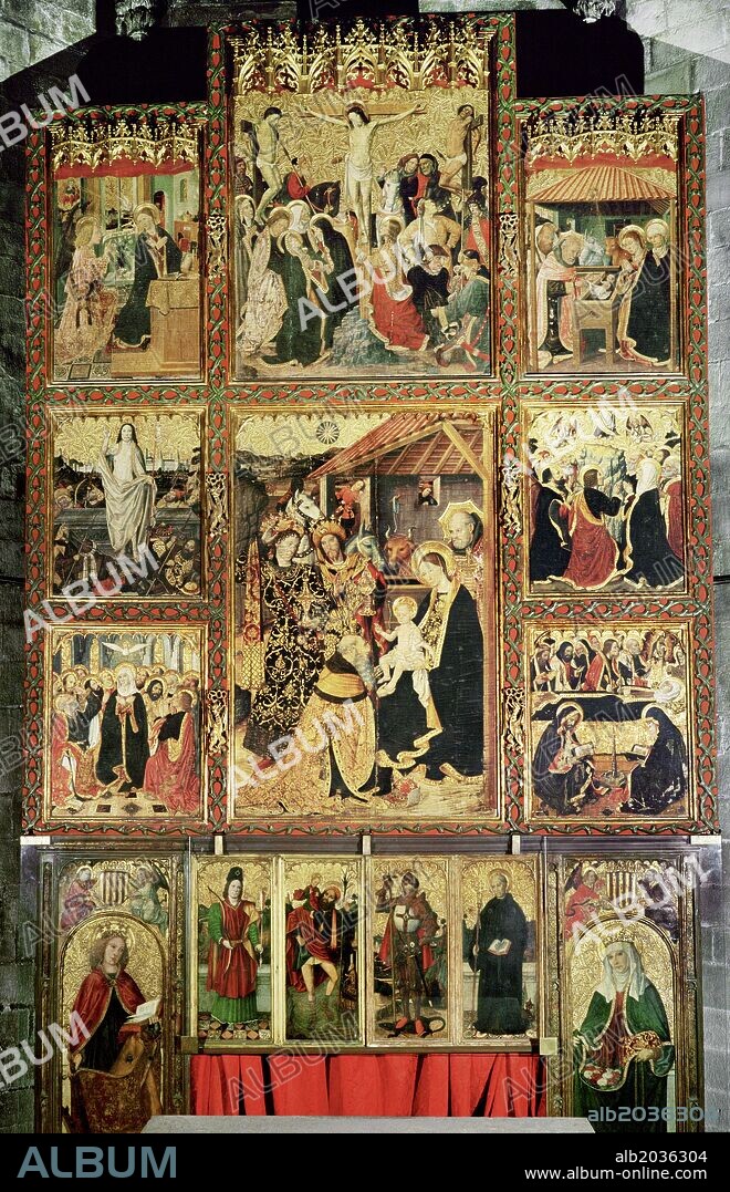JAUME HUGUET. Jaume Huget / 'Altar from the Royal Chapel of Saint Agueda', 1465, On wood.