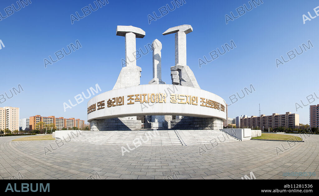 Monument to the Foundation of the Workers Party of Korea, Pyongyang, Democratic People's Republic of Korea (DPRK), North Korea, Asia.