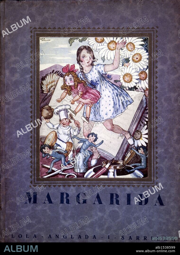 LOLA ANGLADA I SARRIERA. Portada del cuento Margarida; texto y dibujo de Anglada i Sarriera, Lola; Editado en Barcelona el año 1929; colección: Lopez Sala, Adrià.